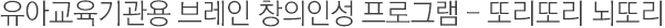 유아교육기관용 브레인 창의인성 프로그램 - 또리또리 뇌또리